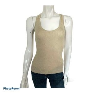 MIXTI Metallic Gold Race-Back Top Size Medium